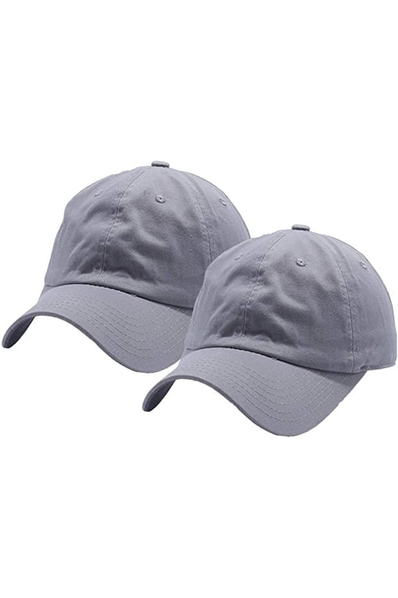 Set of 2, Baceball Cap Sports Athletic Fitted Hat,Gray