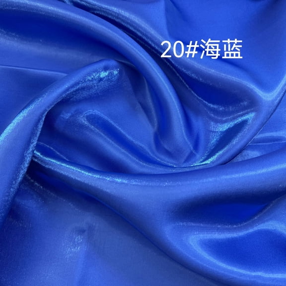 ERDOUY Shiny Water Gloss Satin Fabric 39x59in, Smooth High-Shine Material for Wedding & Home Decor,Blue