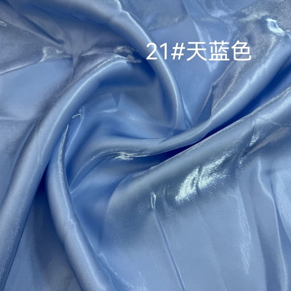 ERDOUY Shiny Water Gloss Satin Fabric 39x59in, Smooth High-Shine Material for Wedding & Home Decor,Light Blue B