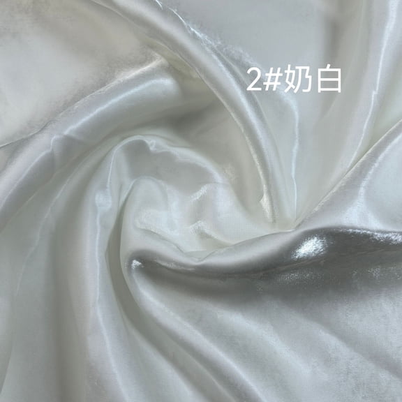 ERDOUY Shiny Water Gloss Satin Fabric 39x59in, Smooth High-Shine Material for Wedding & Home Decor,White A