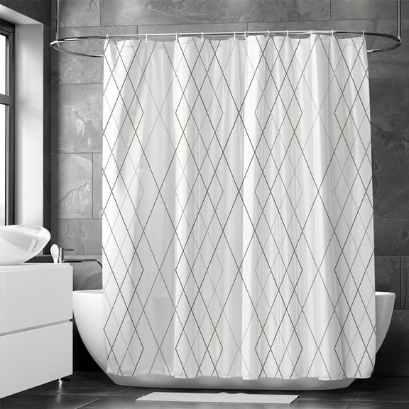 ERDOUY Shower Curtains for Bathroom,Fabric Washable ,Waterproof,Shower Stall Curtain(White)