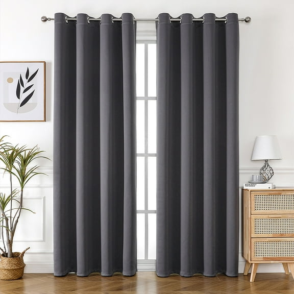 ERDOUY Simplicity style Perforated Curtain Treatments,Shading Curtain Suitable for Bedroom,Living Room,Kitchen2 Panels 51.1" L x 39.3" WDeep Grey A104