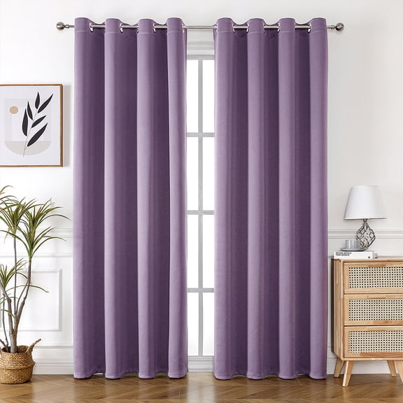 ERDOUY Simplicity style Perforated Curtain Treatments,Shading Curtain Suitable for Bedroom,Living Room,Kitchen2 Panels 51.1" L x 39.3" WPurple A115