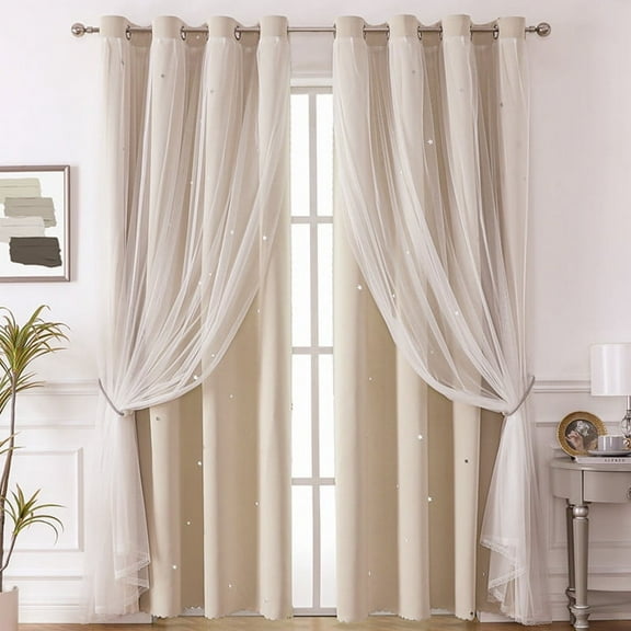 ERDOUY Simplicity style Perforated Curtain Treatments,Shading Curtain Suitable for Bedroom,Living Room,Kitchen2 Panels 51.1" L x39.3"WA76