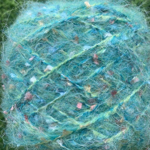 ERDOUY Soft Plush Wool Acrylic Blend Yarn for Doll Hair Making - Curly Fancy Loop Coils, Needle Felting, Crochet & Knitting Fiber, Carded Sheep Wool Roving DIY Craft(50gA66)