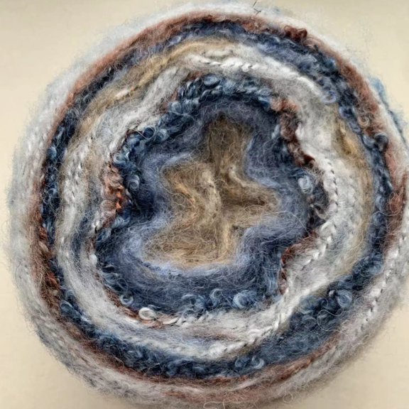 ERDOUY Soft Plush Wool Acrylic Blend Yarn for Doll Hair Making - Curly Fancy Loop Coils, Needle Felting, Crochet & Knitting Fiber, Carded Sheep Wool Roving DIY Craft(100gA40)