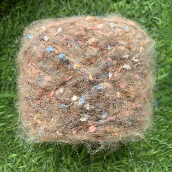 ERDOUY Soft Plush Wool Acrylic Fancy Loop Yarn for Doll Hair Making,Crochet Knitting,Needle Felting Doll Hair | Curly Hair Coils of Wool Felt Carded Sheep Wool,Roving,Fiber,50gA68