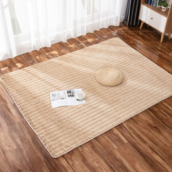 ERDOUY Solid Color Plush Table Runner,Faux Sheepskin Decorative Shaggy Dresser Scarf,Not-Slip Desk Pad,Luxury False Fur Dresser Tablecloth-Camel 110x240cm(43.31x94.49inch)