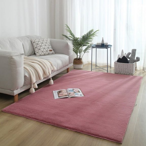 ERDOUY Solid Color Plush Table Runner,Faux Sheepskin Decorative Shaggy Dresser Scarf,Not-Slip Desk Pad,Luxury False Fur Dresser Tablecloth-Lotus root starch 120x160cm(47.24x62.99inch)