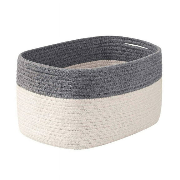 ERDOUY Storage Basket,Woven Baskets for Storage,Cotton Rope Baskets for Organizing,decorative Baskets for Shelves,book Basket,towel Basket,Toy Basket or Storage Bins for Living Room,Gray