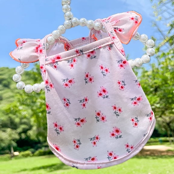 ERDOUY Sweet Puppy Dog Dress,Cute Princess Cat Dresses Dog Skirt for Small Girl Dogs,L，A07