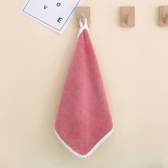 ERDOUY Towels 2Piece 11.81x11.81inch Hand towels can be hung with square towels, Light Weight, Quick Dry Towels for Your Bathroom for Bathroom and Powder Room (Dark pink)