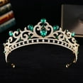 thumbnail image 1 of ERDOUY Wedding Tiara for Bride Princess Tiara Headband Bridal Crown,Crystal Rhinestone Hair Jewelry Decor for Queen Girl Bride Birthday Prom Wedding Pageant Halloween Costume Party(Dark Green), 1 of 2
