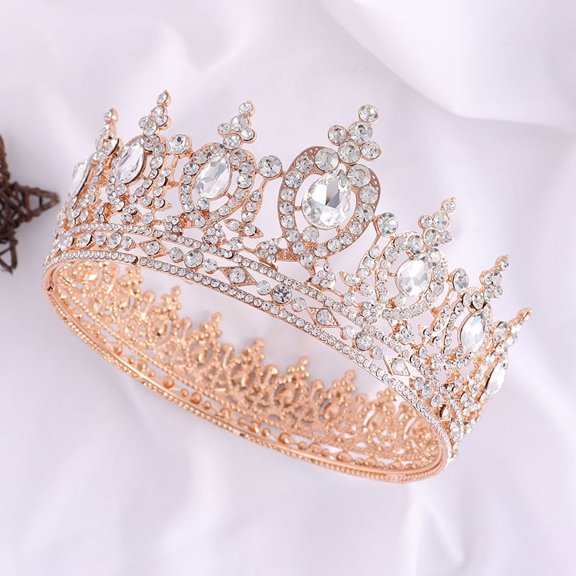 ERDOUY Wedding Tiara for Bride Princess Tiara Headband Bridal Crown,Crystal Rhinestone Hair Jewelry Decor for Queen Girl Bride Birthday Prom Wedding Pageant Halloween Costume Party(B)