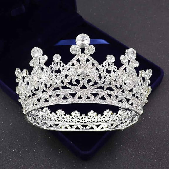 ERDOUY Wedding Tiara for Bride Princess Tiara Headband Bridal Crown,Crystal Rhinestone Hair Jewelry Decor for Queen Girl Bride Birthday Prom Wedding Pageant Halloween Costume Party(White)