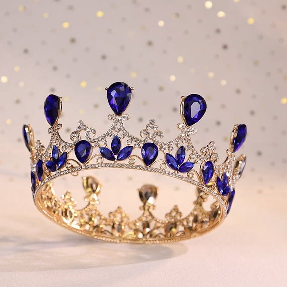 ERDOUY Wedding Tiara for Bride Princess Tiara Headband Bridal Crown,Crystal Rhinestone Hair Jewelry Decor for Queen Girl Bride Birthday Prom Wedding Pageant Halloween Costume Party(Blue)