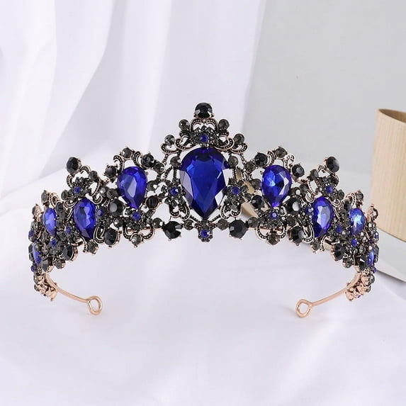 ERDOUY Wedding Tiara for Bride Princess Tiara Headband Bridal Crown,Crystal Rhinestone Hair Jewelry Decor for Queen Girl Bride Birthday Prom Wedding Pageant Halloween Costume Party(Blue)