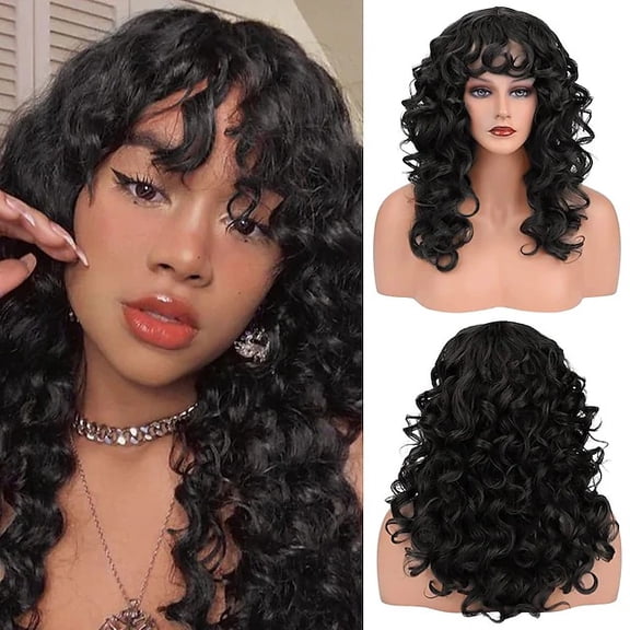 ERDOUY Wig Curly Hair Wave Medium Temperament Wig Headgear,21.7inA108