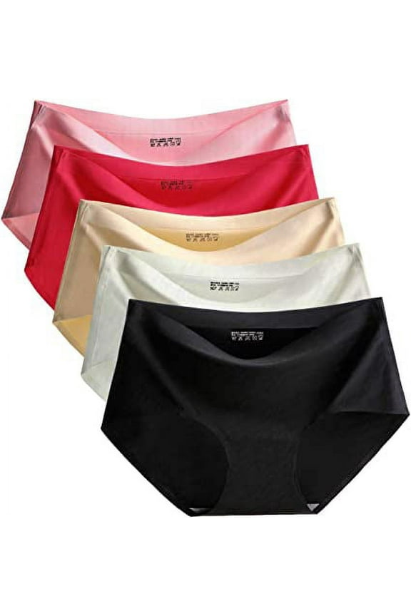 Womens Seamless Panties Ice Silk Hipster, Assorted, Size L Fits Us M