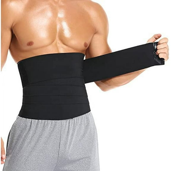 ERDOUY Wrap Bandage,Adjustable Bandage Wrap,Waist Trainer for Men,Invisible Wrap Waist Trimmer Belt for Men(4M/13.2Ft,Black)