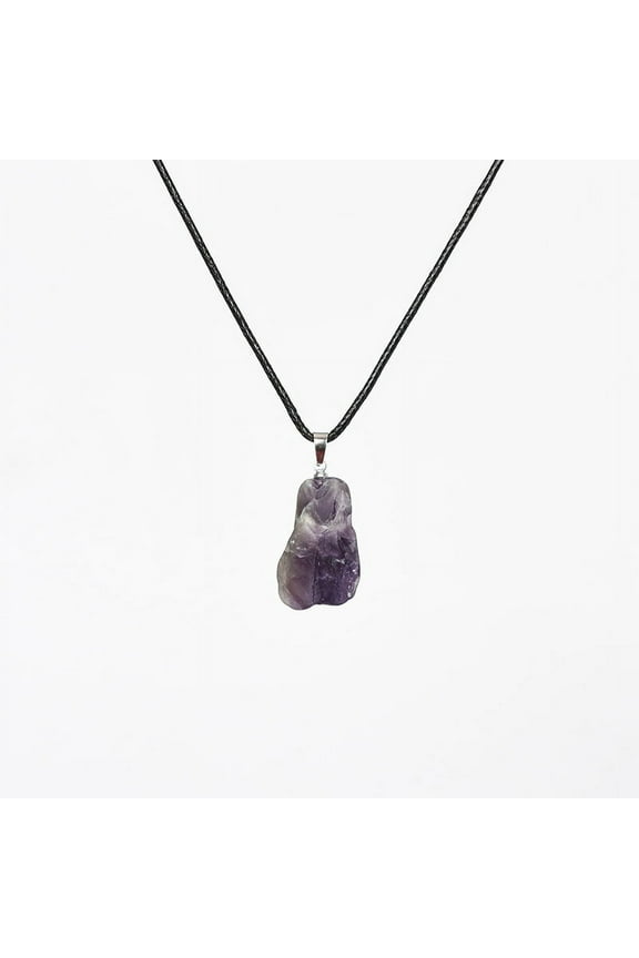 handmade necklace pendant, suitable for both men and women, irregular raw stone pendant necklace (purple)