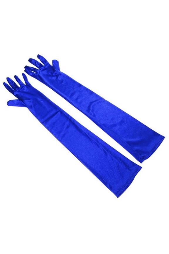 matte satin opera gloves length 53 cm (royal blue)