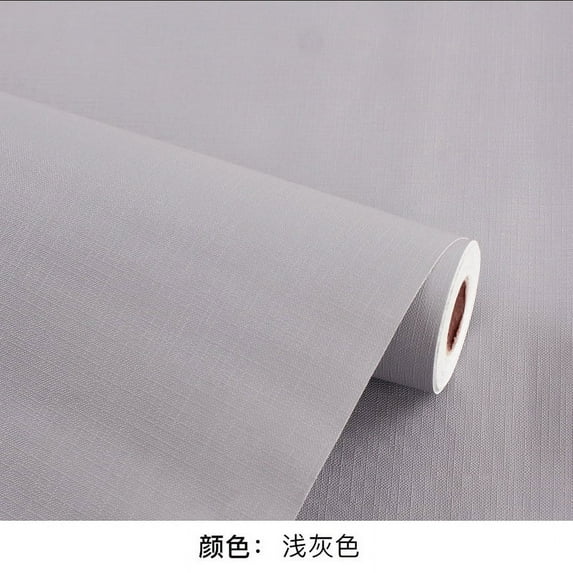 ERDOUY wallpaper self-adhesive waterproof and moisture-proof wallpaper solid color dormitory background wall home decoration wallpaper (light gray)