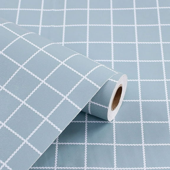 ERDOUY wallpaper self-adhesive waterproof and moisture-proof wallpaper solid color grid pattern dormitory background wall home decoration wallpaper (green)