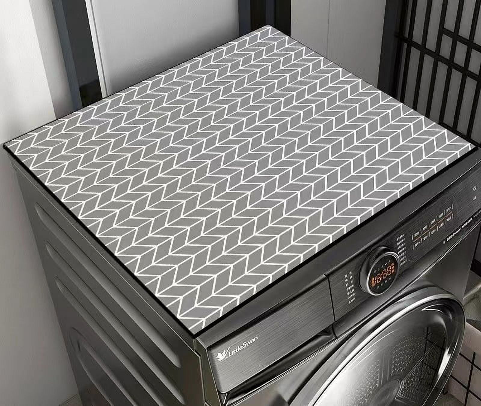 ERDOUY washing machine dryer dust mat, used for top creative washing machine dust mat, quick drying water absorbing mat, kitchen laundry room top protective mat ( 27.2*27.2in,A65)