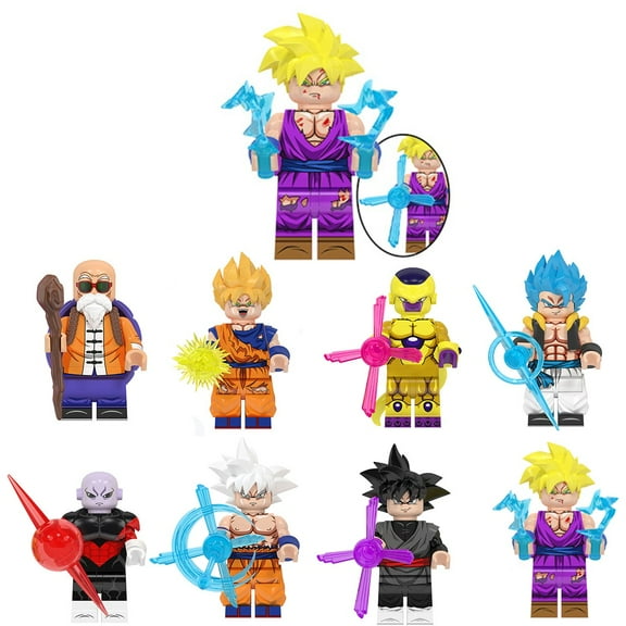ERETOY Dragon Ball Minifigure Action Figure Building Block Toys Set - 1.8" 8 PCS Master Roshi Son Goku Frieza Jiren - Dragon Ball ABS Mini Figurines Birthdays Christmas Gifts for Kids