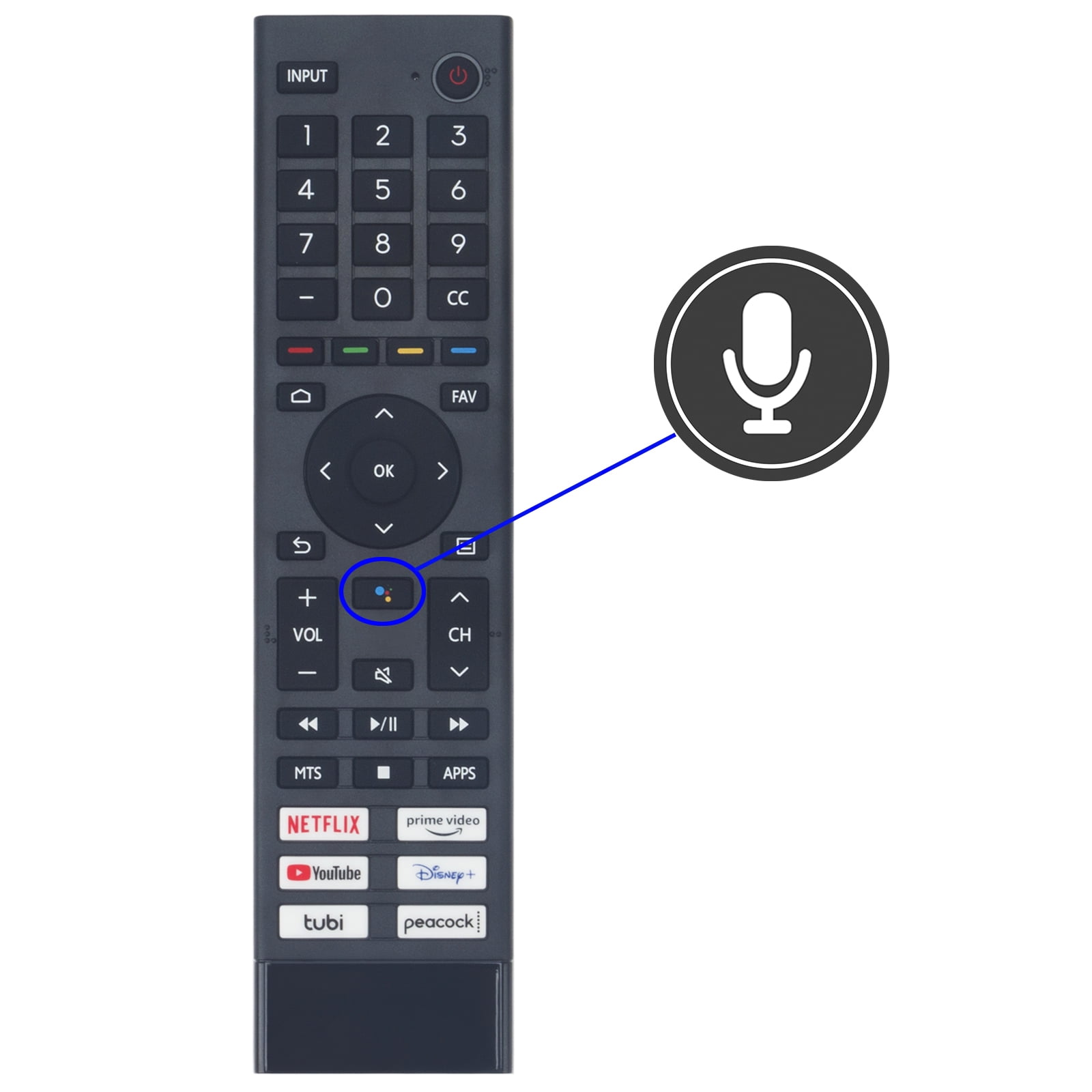 Voice Remote Control For Hisense TV - Replacement For A6G, U6G, U8G Series 4K Android Smart TVs
