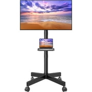 Mountory Mobile TV Stand for 23-60" TVs, Portable Rolling TV Stand with Wheels&Shelf, VESA 400x400, 77 Lbs Load