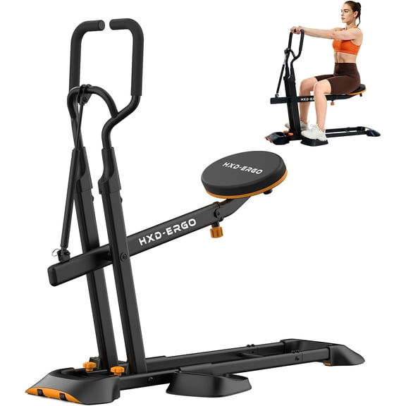 ERGOLIFE Deep Squat Machine for Home, Workout Equipment for Legs, Glutes and Core, Guided Squat Protects Knees, Easy Assemble, 3-Level Adjustable Seat, Lower Body Trainer for Home Gym