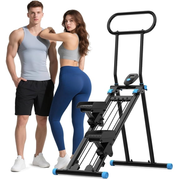 ERGOLIFE Stair Stepper for Home, New Version 6 Adjustable Resistance Vertical Climber Cardio Exercise Machine, Folding Stair Climber for Full Body Workout with Adjustable Handlebar