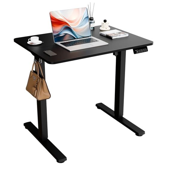 Ergomaker Electric Standing Desk,Height Adjustable Desk with Splice Board,Child Lock & Memory Function,32 x 23.6 inches,Black