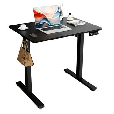 Ergomaker Electric Standing Desk，Height Adjustable Desk with Splice Board，Child Lock & Memory Function，32 x 23.6 inches，Black
