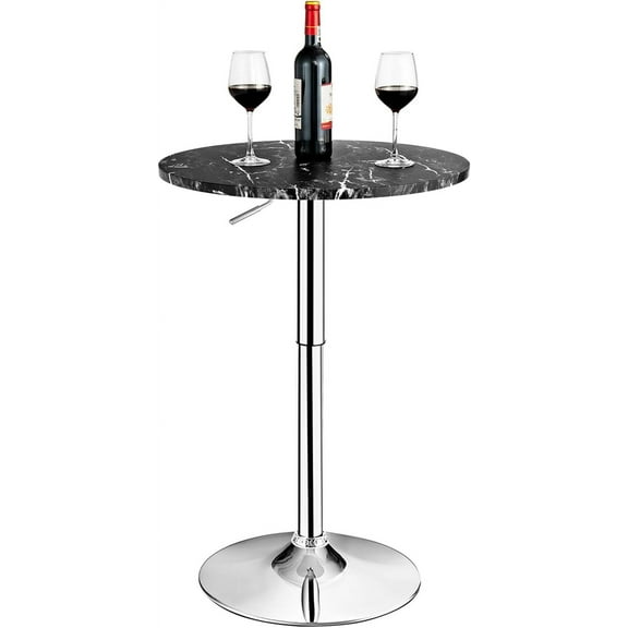 ERGOMASTER Height Adjustable Bar Table, Swivel Bistro Pub Table for Home & Kitchen(1 Pack, Black)