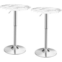 ERGOMASTER Height Adjustable Bar Table, Swivel Bistro Pub Table for Home & Kitchen(2 Pack, White)