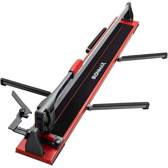 G3C39700LERGOMASTER Manual Tile Cutter 48 Inch with Ergonomic Handle & Tungsten Carbide Cutting Wheels, Porcelain Ceramic Floor Tile Cutter with Anti-Skid Feet and Removable Scale （48 Inches）