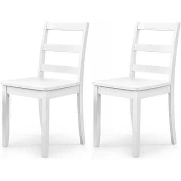 ERGOMASTER Wooden Dining Chairs, Farmhouse Kitchen Chairs with Back for Restaurant Dining Room (2, White)
