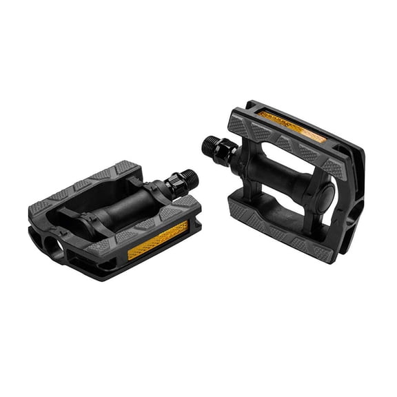 ERGOTEC - Pedals 857 (9/16'' with Reflector | Black/Grey) Bicycle | Germany