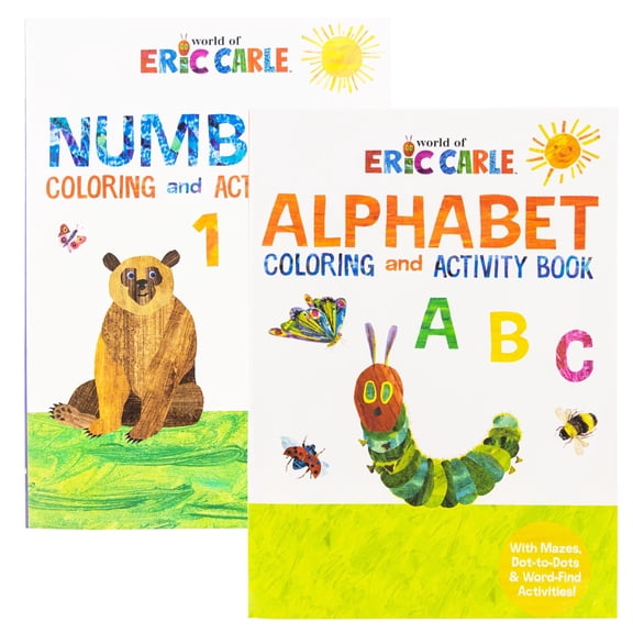 ERIC CARLE Coloring & Activity Book 2 Titles, for Learning Drawing Coloring, Gift for Kids Toddler, 80 Pages, 48-Pack