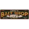 thumbnail image 1 of ERIC'S Bait Shop Sign Wood Look Man Cave Den Gift 6x18 Metal 106180024036, 1 of 1