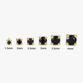 thumbnail image 1 of ERICAJEWELS Black CZ Stud Earrings,Prong Solitaire for Cartilage,Tragus,Conch,Gold, 1 of 6