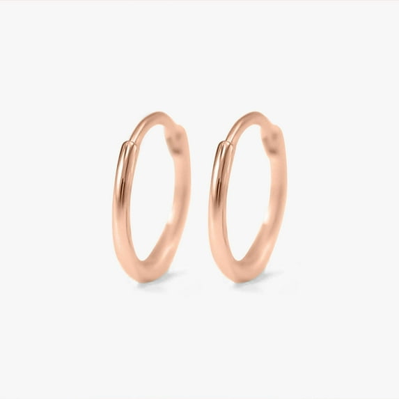 Rose Gold Multiple Sizes Thin Hoop Earrings