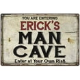 thumbnail image 1 of ERICK'S Man Cave Sign Rustic 8 x 12 High Gloss Metal 208120035446, 1 of 1
