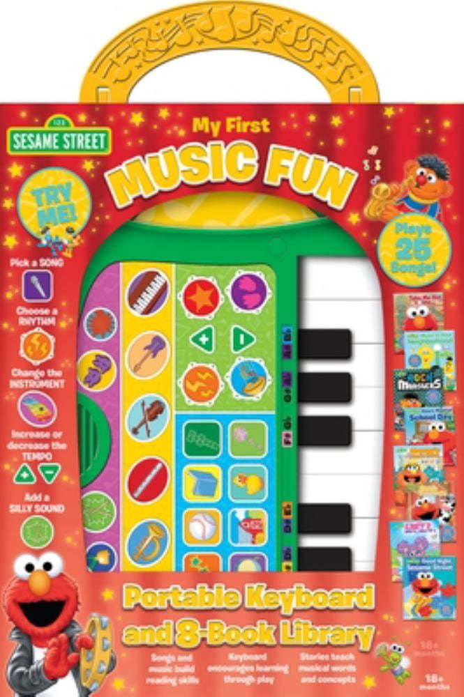 ERIN ROSE WAGE: Sesame Street: My First Music Fun Portable Keyboard and 8-Book Library Sound Book Set (Hardcover)