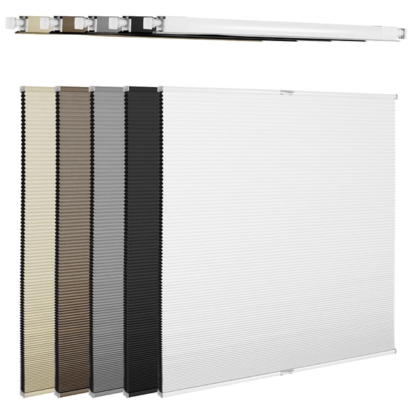 BERISSA No Drill No Tools Cellular Shades Top Down Bottom Up Honeycomb Blinds Light Filtering Cordless Window Blinds Easy to Install Cellular Shade for Windows,White,34" W x 56" H