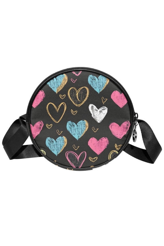 Abstract Graffiti Art Heart Small Crossbody Bags for Women,Casual Travel Sling Bag,Over the Shoulder Cross Body Purses
