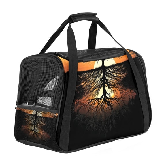 ERJLKXP Africa Sunset Grassland Portable Dog Carrier Bag & Cozy Cat Carrying Case for Small Pets,Puppy Soft-Sided Pet Travel Bag